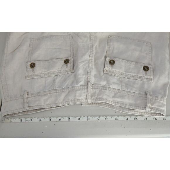 INC Beige Linen Chino Shorts Women 12 Casual Beach Comfy Breathable Minimalist - Picture 6 of 9